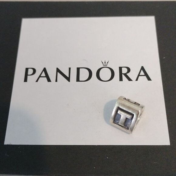 Pandora Retired Sterling Silver Alphabet Bead - Letter T - 790323T - Picture 1 of 4